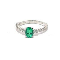 Anello Cianfrone Gioielli Donna in Oro bianco Smeraldo 0.78 Ct ZAAA-COLORE - ZAAA-COLORE